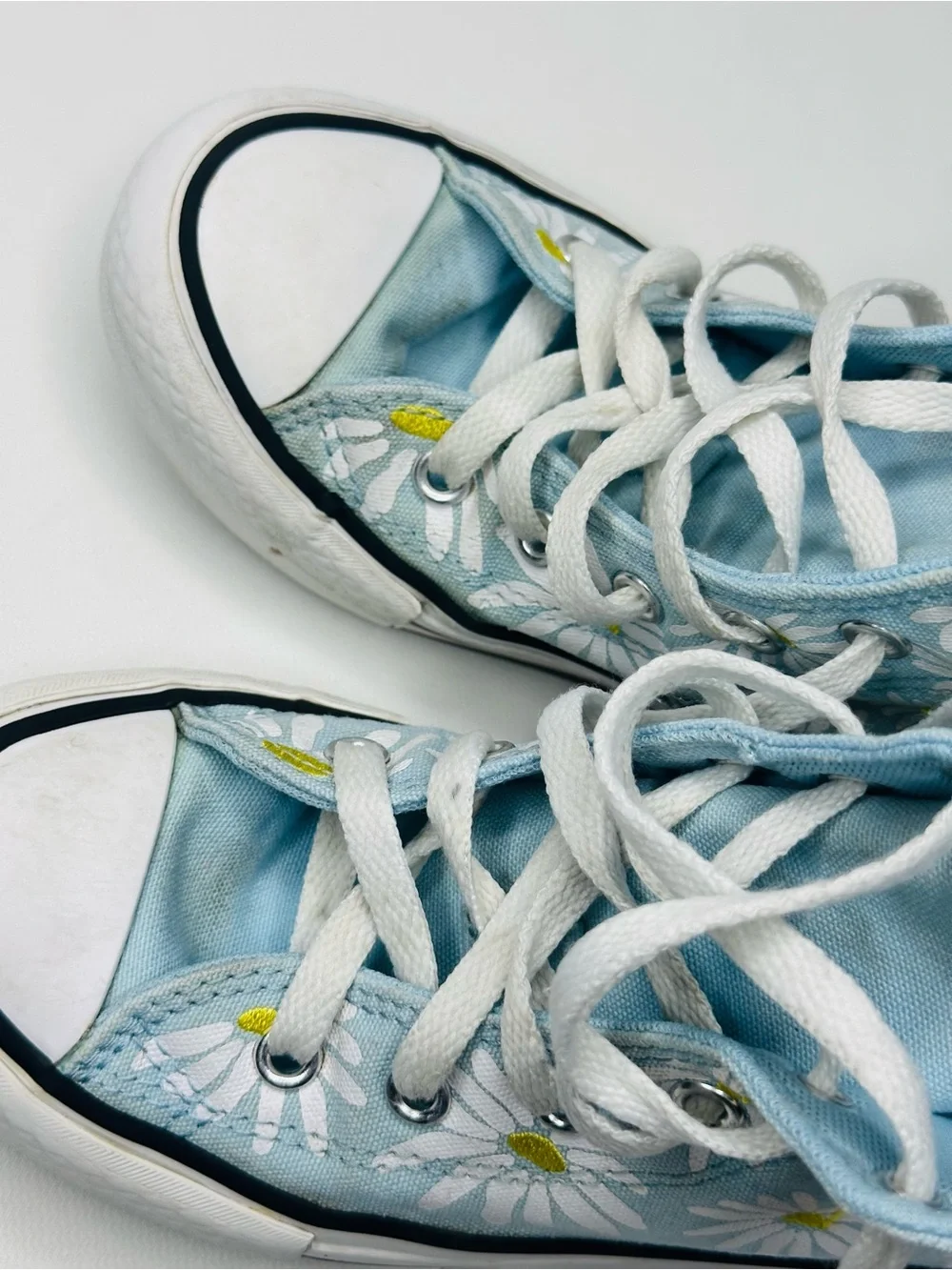 Chuck Taylor All Star Lift Platform Daisy High Top Shoes Blue Size 13 Girls